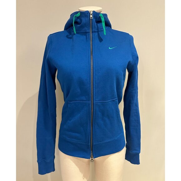 Nike Hoodie The Athletic Dept Blue Womens Medium Full Zip Kangaroo Pockets - Picture 1 of 8